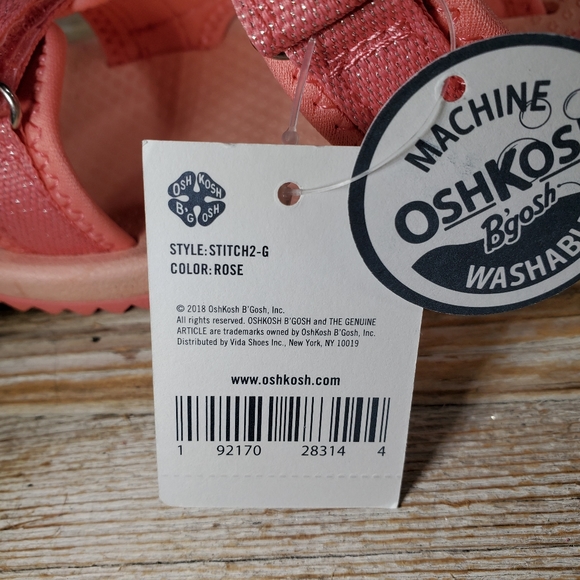 Oshkosh Toddler Girls Stitch Rose Sandals Thongs - Picture 3 of 7